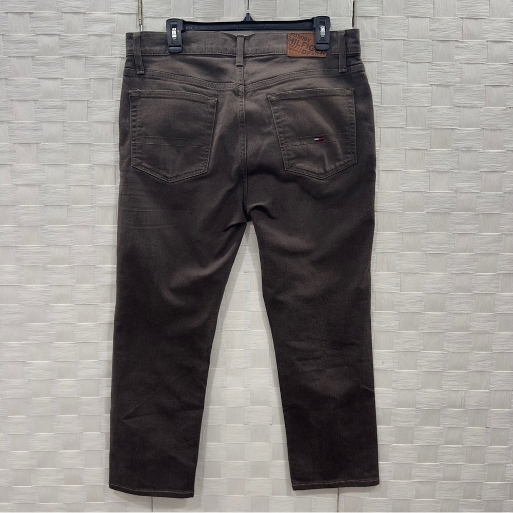 TOMMY HILFIGER Slim Straight-Leg Denim Jeans Size 33/32(35 3/4 length) Brown - Picture 2 of 13